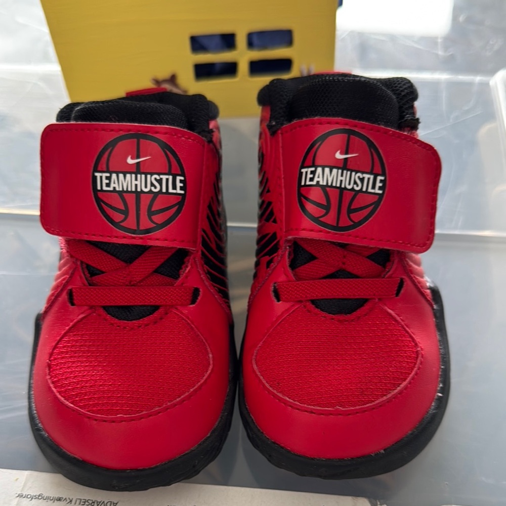 Nike Red and Black Sneakers with Padded Ankle Support